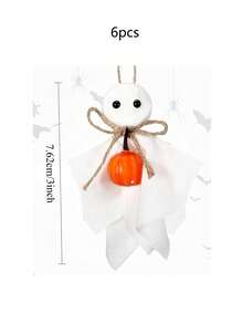 1/3/6pcs Halloween Hanging Ghost Decorations, Mini Ghost Hanging Ornaments 7.62cm Cute Farmhouse Style Boo, With Pumpkin Decor, Suitable For Halloween Tree, Horror Party, Yard Tree Decoration - Ghost Pumpkin - View 11