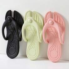 1 par de chanclas de masaje minimalistas y plegables, pantuflas suaves antideslizantes para interiores, sandalias portátiles para viajes y playa - zapatillas - Ver 6