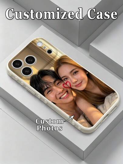 1pc Customizable Full Family Photo Soft Phone Case, Large Window Full Lens Coverage, Heart-Shaped 3D Design, Compatible With IPhone 17/17Pro/17ProMax/17Air/16/16Pro/16ProMax/16Plus/15/15Plus/15Pro/15Promax/14/14Pro/14Promax/13/12/11/XS Max/8/7 And Galaxy A03S/A05/A10S/A12/A13/A14/A15/A/16/A35/A36/A20/A50/A55/A56/M05/M13, Full Coverage, Elegant And High-Quality Protective Case