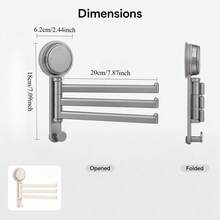 Best-Selling 180° Rotatable Multi-Rod Kitchen Towel Rack, Strong Suction Cup No-Drill Wall-Mounted Dishcloth Drying & Storage Rack, High-Rated Quick-Dry Sink, Window Sill, Bathroom Storage Rack, Space-Saving Essential Kitchen Accessory - Multicolor - View 7