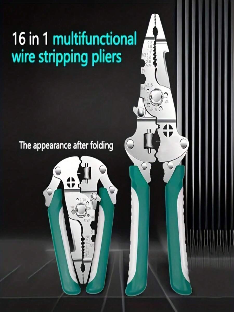 Multifunctional Foldable Wire Stripper With TPR Handle, Stainless Steel Body, Comfortable Grip, Integrated Stripping/Twisting/Cutting, Suitable For Home Renovation, Socket/Lighting/Circuit Breaker Wiring, Surveillance/Access Control Low Voltage Installation, Computer/Home Appliance/Digital Circuit Repair, Electric Bicycle Light Wiring Modification, Model/Audio Cable DIY, Top Choice For Men's Tools, Ideal For Electricians And DIY Enthusiasts For Daily Low Voltage Fine Wire Wiring Tasks - Multiple Styles - View 1