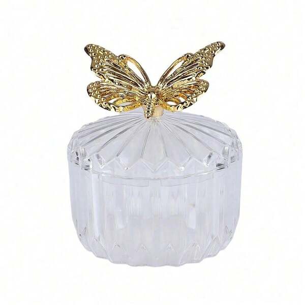 12pcs Candy Boxes, Butterfly Shaped Gold-Plated Transparent Lid Gift Boxes, Suitable For Wedding, Birthday, Gender Reveal Party, Holiday, Gathering And Other Occasions Dessert Packaging Display Boxes