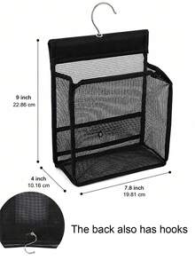 1pc Hanging Mesh Bathroom Storage Basket With Metal Hook, Breathable Mesh Shower Caddy For Toiletries, Accessories, Toys, Towels And Daily Essentials - Multicolor - View 7