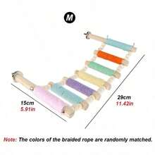 1pc Colorful Parrot Climbing Ladder Bird Toy, Sturdy Bird Cage Perch, Suitable For Budgies, Cockatiels, Parrots Exercise And Enrichment, Indoor Bird Cage Decoration, Bird Cage Accessories - View 12