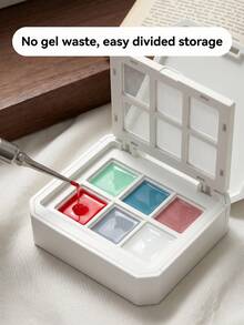 6-Slot Buffered Nail Gel Storage Box, Helps Control Gel Usage To Prevent Waste, Convenient For Separating Items - Nail Art Tools - Multicolor - View 3