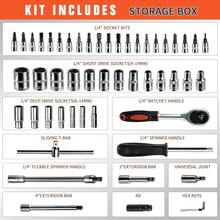 53 Pcs 1/4" Drive Socket SetandTool Sets Ratchet Wrench Set With Bit Socket Set - CZP201 - View 4