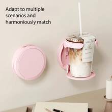 1pc Wall-Mounted Folding Cup Holder, Water Cup Coffee Beverage Storage Rack, No-Drill Car Cup Holder, Suitable For Kitchen, Bedroom And Office - Standard Model - View 3