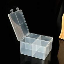 1 Peça Caixa de Armazenamento de Arte de Unhas com 4 Compartimentos e Tampa Transparente com Fechamento por Pressão, Organizador de Suprimentos e Ferramentas de Unhas - Multicolorido - Visão 6