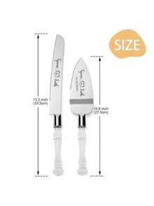 A6 Type Pizza Cutter & Server Set - Customizable Name Pizza Cutter & Server, Personalized Wedding Cake Knife & Server Set, Customized Crystal Handle Pizza Cutter & Server, Customizable Text Cake Server, Birthday Gift, Home Gift, Men, Women - Multicolor - View 3