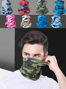 1pc Unisex Camouflage Print Sun Protection Neck Gaiter Face Mask, Breathable Outdoor Fishing Cycling Commuting Multi-Use Face Mask - Multicolor - View 1