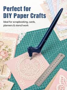 1/3pcs Paper Craft Cutting Tool Set, 360 Degree Rotating Blade, Stainless Steel Craft Knife, Utility Knife And Art Cutting Tool, Suitable For Templates, Vinyl And Scrapbooking - A - View 1