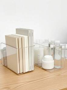Madebyblanc Soporte De Libro Acrílico Transparente, Divisor De Almacenamiento De Archivo De Libro De Escritorio, Soporte De Estante Para Escritorio Estudiantil Y Organizador De Oficina - transparente - Ver 1
