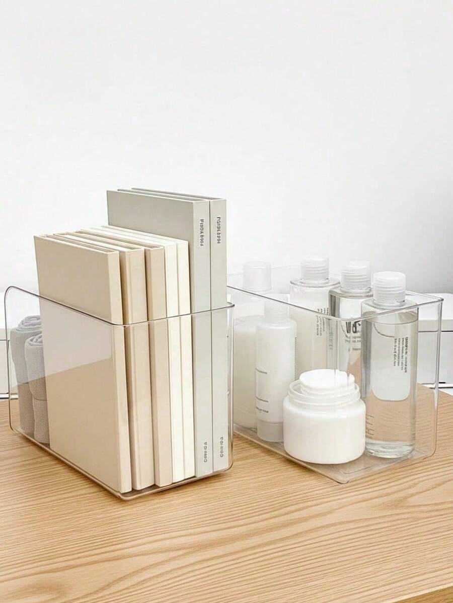 Madebyblanc Soporte De Libro Acrílico Transparente, Divisor De Almacenamiento De Archivo De Libro De Escritorio, Soporte De Estante Para Escritorio Estudiantil Y Organizador De Oficina - transparente - Ver 1
