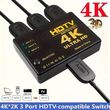 High Definition TV Compatible Switcher 4K Switcher 3-In-1-Out Full HD 1080P Video Cable Splitter 1x3 Hub Adapter Converter Suitable For TV Box High Definition TV Computer - View 3