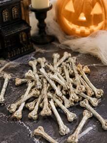 3/5/10pcs Realistic Halloween Skeleton Decor, Realistic Skeleton Props, Party And Holiday Tabletop Decoration, Create Scary Haunted House Party Table Decor - Bone - View 2