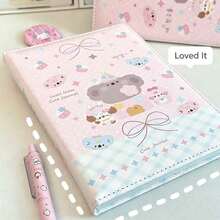 Koala Party A5 Leather Hardcover Colorful Page Notebook, Ins Style Highly Attractive Planner, Cute Girly Notebook For Students - Rectangle - View 4