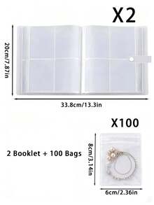 50pcs Frosted Transparent Jewelry Storage Booklet With 30pcs Anti-Oxidation Storage Bags, Suitable For Rings, Earrings And Necklace Clips, Women's Gift Categorizing And Organizing Container, Jewelry Accessories Earrings Transparent Storage Album And Bags, Beads And Jade String Anti-Oxidation Self-Sealing Bags, Makeup Room Decor,Travel Essential - Multicolor - View 17