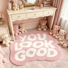 1PC French Floral Bow Pattern Decorative Rug, Soft Home Decor Mat, Wear-Resistant And Stain-Resistant, Suitable For Bedroom, Balcony, Playroom And Other Scenes, Lively And Dreamy Style, Decorative Rug, Bedroom Decor, Small Rug, Rug, Home Decor, Living Room Rug, Living Room Small Rug, Bedroom Rug, Living Room Home Decor, Outdoor Rug, Washable Rug - Multicolor - View 1