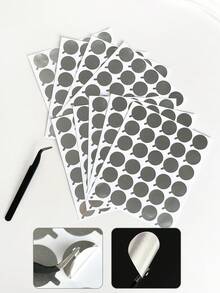 10pcs Silver Handle Aluminum Foil Dispensing Stickers, Eyelash Glue Pad, Nail Glue Container Isolation Foil Stickers, Nail & Eyelash Auxiliary Tools - Multicolor - View 2