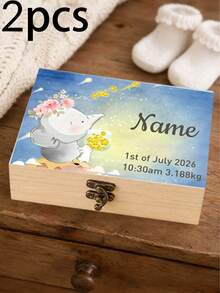 Custom Wooden Keepsake Box, Personalized Memory Storage Box, Cute Animal Room Decor, Customized Name Memory Chest, Customizable Decorative Storage Box, Birthday Gift, Christmas Gift, Special Keepsake Box, Home Decoration, Special Keepsake Storage - Style a - View 8