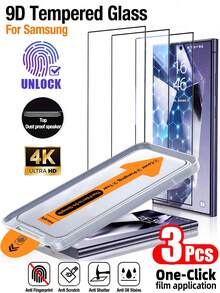 Yezodawee 适用于三星 Galaxy S25 6.2 英寸的 3 片装钢化玻璃屏幕保护膜，具备自动清洁功能，全覆盖设计，无气泡，易于安装，9H 硬度，钢化玻璃材质，兼容手机壳，适用于 Galaxy S25 Ultra、S24+、S23、S22 和 S21 系列屏幕保护，日常、办公、家用手机屏幕保护膜，防水防震防摔防刮花。 - 無色 - 查看 17