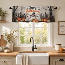 1pc Halloween Cute Ghost Theme Home Decor Curtain, Versatile Short Window Valance, Suitable For Kitchen, Living Room, Bedroom, Holiday Decoration Home Decor Curtain, Versatile Short Window Valance, Suitable For Kitchen, Living Room, Bedroom, Halloween Holiday Decoration - Multicolor - View 7