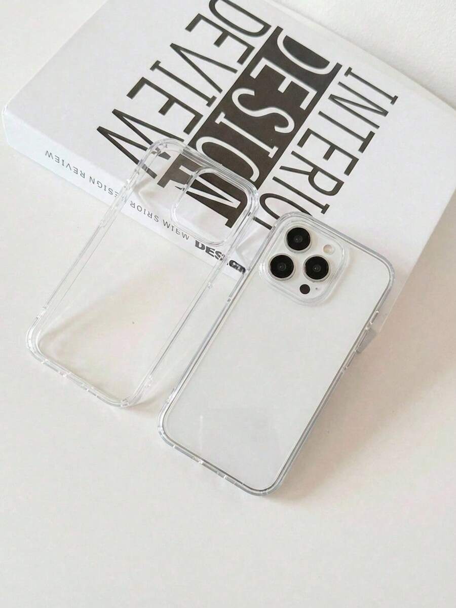 Haus Hana High Quality Apple Transparent Silicone Simple & Cute Full Body Shockproof Glossy Phone Case Compatible With Apple 15/15 Pro Max/15 Pro/15 Plus/11/12/13/14/16 Pro Max/XS/XR/11 Pro/11 Pro Max/12 Pro/12 Pro Max/13 Pro/13 Pro Max/7 Plus/14 Pro/14 Pro Max/14 Plus/16 Pro/16 Plus/7 Plus/8 Plus/8/SE2 Waterproof Anti-Fall Scratch Resistant - White - View 1