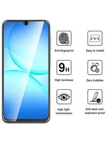 3 buah Pelindung Layar Kompatibel Dengan Galaxy A17 5G, Bahan Kaca Tempered, Sangat Tahan Lama, Kekerasan 9H Anti Pecah, Bebas Gelembung, Kompatibel Dengan Pelindung Layar Galaxy A16, Cocok Untuk Casing Ponsel - Clear - View 2