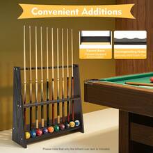 SENDERPICK 10 Pool Cue Floor Stand Holder, 10-Hole Freestanding Billiard Stick Storage Rack With Large Accessory Base, Easy To Assemble Multi-Sport Rod Organizer For Billiard Room Club Bar Game Room - Brown - View 3