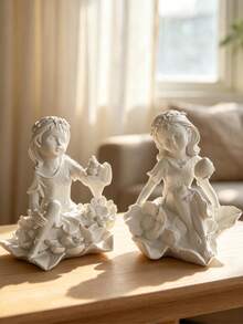 1 Stück exquisite Blumenfee-Statue, Harz-Mädchen- und Blumen-Skulptur Dekoration, geeignet für Outdoor-Garten-Feenskulptur-Ornament, Innen- und Außendekoration, Bücherregal, Wohnzimmer, Büro, Schrankdekoration, Haus, Garten, Rasen, Bonsai, Terrasse, Blumenfee-Dekoration, Halloween- und Weihnachtsdekoration - 1 Stück - Übersicht 5