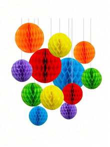 10/5 Stücke/Set 6-Zoll Papier-Wabenblumenbälle, dekorative Papier-Pompons, bunte hängende Blumenbälle, DIY-Papierbasteln, geeignet für Hochzeit, Party, Geburtstag, Versammlung, Heimdekoration - A - Übersicht 4