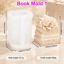 Zhonghui Mold 3D Romantic Book Silicone Mold, Rose Bow Candle Mold For DIY Soap, Resin, Plaster, Handmade Crafts And Valentine Wedding Gifts - Book - View 9