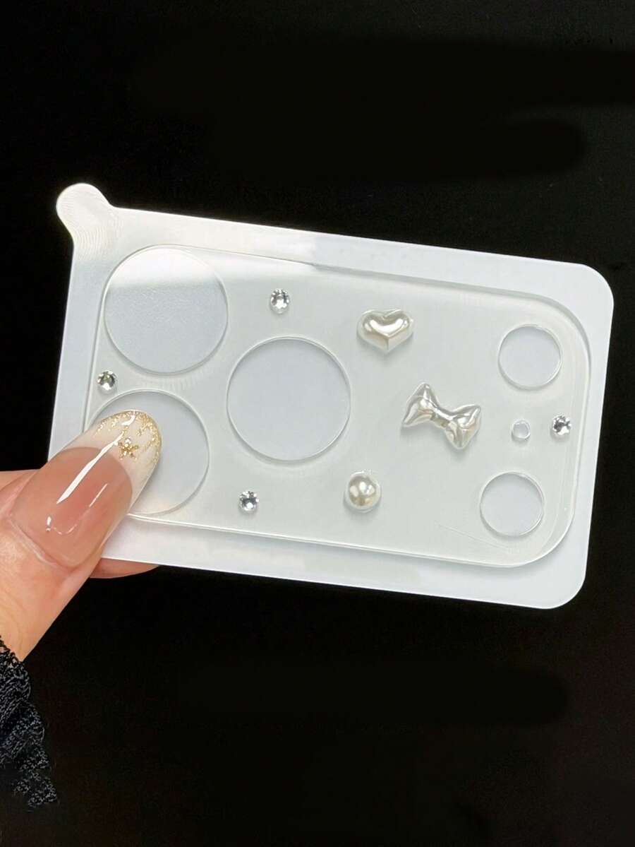可愛 3D 蝴蝶結水鑽透明相機鏡頭保護膜,適用於 iPhone 17 ProMax 17Pro 玻璃鏡頭保護貼 - 珍珠蝴蝶結鑽 - 查看 1