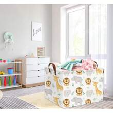 1PC Cute Animal Forest Basket Toy Storage Organizer Rectangular Container Box For Baby Boys Girls Kids Room Playroom Nursery Home Decor Books Supplies Holder - View 6