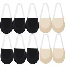 chuanwa（2） 1/5/10 Pairs Women Invisible Summer Silicone Non-Slip For Ultra Thin Half-Palm Suspender Invisible Hollow Sling Boat Socks - Multicolor - View 12