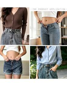 1/4pcs Waist Extender Button, Pants Size Adjustment Buckle, Denim Jeans Waist Extender, No-Sew Removable Button - Upgraded - View 4