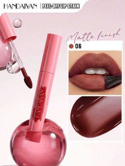 HANDAIYAN Lip Gloss Matte Peel-Off: Tahan Air, Tahan Lama, Warna Cerah. Sempurna untuk Liburan, Perjalanan, Kembali ke Sekolah, Tampilan Kampus, Pesta, Prom, Hari Valentine, Festival Musik, Halloween, dan Natal. Wajib Dimiliki untuk Wanita yang Selalu Mendominasi Tren Fashion.