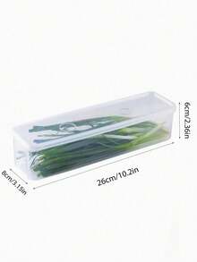 4 piezas de recipientes rectangulares para almacenamiento de alimentos, cajas organizadoras de plástico reutilizables para refrigerador para almacenar cebolletas, perejil, cilantro, ajo, fideos, huevos, etc. con tapas, lavables a mano, esencial de cocina, imprescindible para volver al colegio - Multicolor - Ver 16
