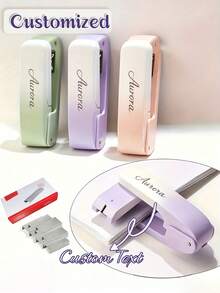 Effortless Stapler, Customized Personalized 360° Rotating Stapler, Gradient Color, Rotatable, Multi-Functional Manual Office Supplies - Multicolor - View 2