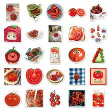 50 Tomato Graffiti Stickers Korean Ins Style Irregular Shaped Stickers DIY Hand Account Collage Decoration Material Student Card Notebook Glass Luggage Decorative Stickers School Necessary Stickers Cute Stickers Halloween Back To School - Multicolor - View 5