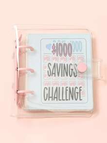 1000 Savings Challenge Binder Envelope Savings Challenge Binder Reusable Mini Budget Book Home Office Back To School Travel Essentials - Multicolor - View 17