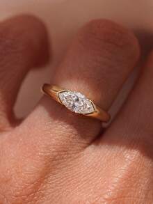 1件 925純銀女士極簡馬眼紋理臂環，復古手指飾品，精緻禮物 - 金色 - 查看 7