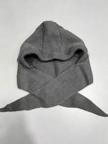 1pc Women's Balaclava Hat Shawl Scarf All-In-One Knitted Cap - Multicolor - View 3