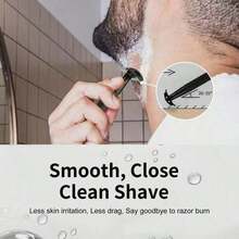 Maquinilla de afeitar de doble filo en negro mate, apta para hombres y mujeres, reutilizable, perfecta para el hogar y los viajes - negro - Ver 7