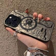 [24h Versand aus DE/FR/ES]Apple 17 16 15 Promax 21 22 23 24 25 26 Ultra Galaxy Handyhülle - Hülle mit lasergeprägtem mechanischem Zahnradmuster, kompatibel mit iPhone 17/16/15/14/13/12/11/XS/XR/X/7/8 Plus/Pro/Max/Mini - Eine kreative, elegante und personalisierte Vollschutzhülle, geeignet für Männer und Frauen - 1 Stück - Übersicht 1