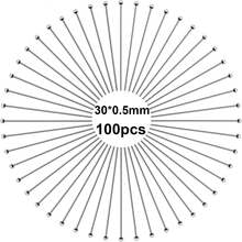 100Pcs 16/20/25/30mm Stainless Steel Round Ball Head Pins, Beading Pins For DIY Bracelet Necklace Jewelry Making - Stainless Steel Steel-colored Ball Needle - View 9