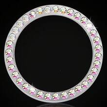 Pegatina de anillo de arranque del motor con cristales brillantes, cubierta/pegatina decorativa de botón, anillo brillante para pomo de encendido de llave, accesorio brillante para el interior del coche - Aro de inicio con una  de diamantes - Ver 11