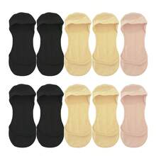 chuanwa（2） 1/5/10 Pairs Women Invisible No Show Non Slip Silicone Gel Bottom Thin Breathable Liner Socks Low Cut Hidden Boat Socks - Multicolor - View 16