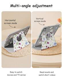Kingsung Floral Pattern Tablet Protective Case, 360°/720° Rotatable, Built-In Pen Slot, Anti-Drop Protection, Auto Wake, Compatible With IPad Mini6/Mini7/9.7/10.9/Pro 11, 10th Gen, (A16) 11-Inch 11th Gen 2025, Air 8(M4)2026(11-Inch) - Multicolor - View 5