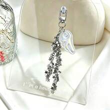Y2K Angel Wings Star Chain Bag Charm, Metal Pentagram Tassel Keychain, Japanese INS Style Phone Chain Pendant, Backpack Decorative Accessory - Multicolor - View 11